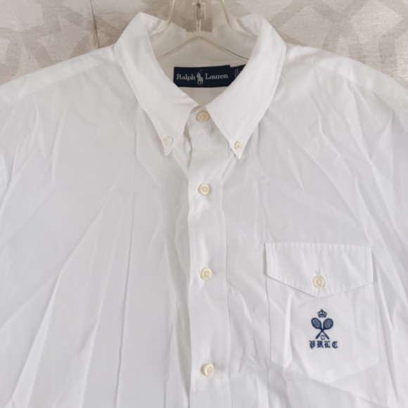 Ralph Lauren Bleecker Mens White Long Sleeve Button Down Shirt Logo Size XL - Picture 6 of 9